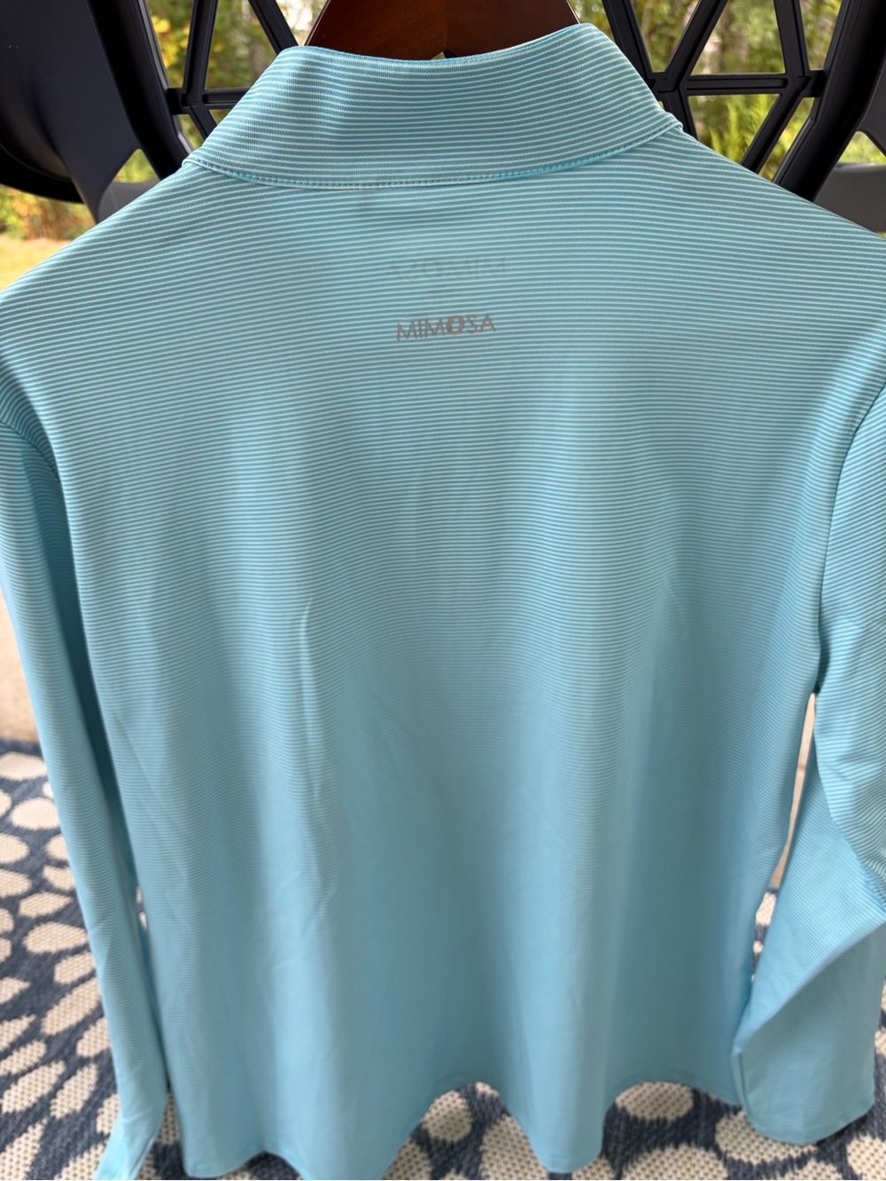 Mimosa Women’s Aqua Long-Sleeve Quarter-Zip Pullover - Picture 4 of 4
